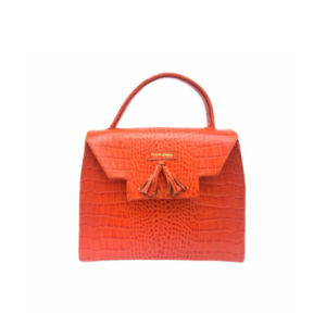 Orange Croc Nene top handle