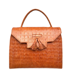 Tan Croc Nene Top Handle